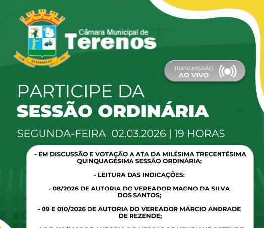 Participe da Sessão Ordinária do dia 02/03/2026