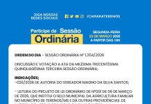 Participe da Sessão Ordinária do dia 23/03/2026