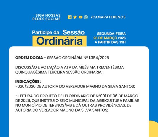 Participe da Sessão Ordinária do dia 23/03/2026