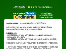 Participe da Sessão Ordinária do dia 30/03/2026