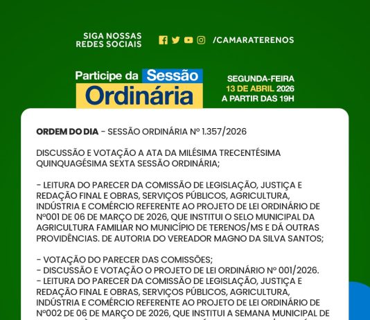 Participe da Sessão Ordinária do dia 13/04/2026