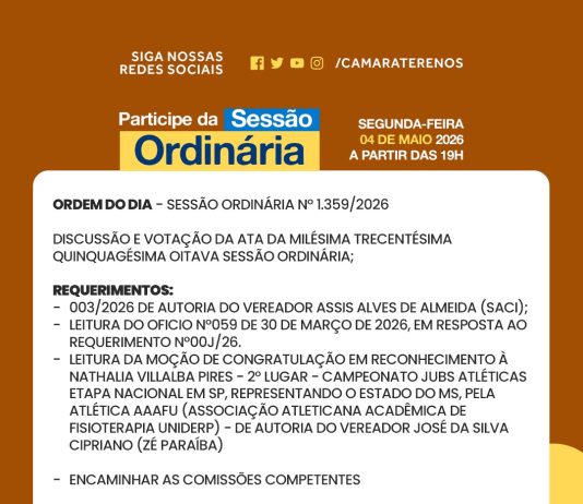 Participe da Sessão Ordinária do dia 04/05/2026