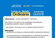 Participe da Sessão Ordinária do dia 01/06/2026