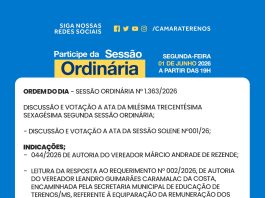 Participe da Sessão Ordinária do dia 01/06/2026