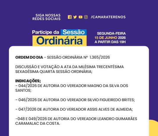Participe da Sessão Ordinária do dia 15/06/2026