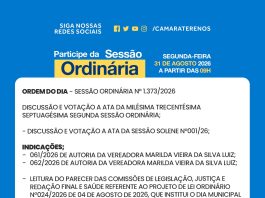 Participe da Sessão Ordinária do dia 31/08/2026