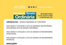 Participe da Sessão Ordinária do dia 03/08/2026