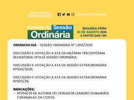 Participe da Sessão Ordinária do dia 03/08/2026