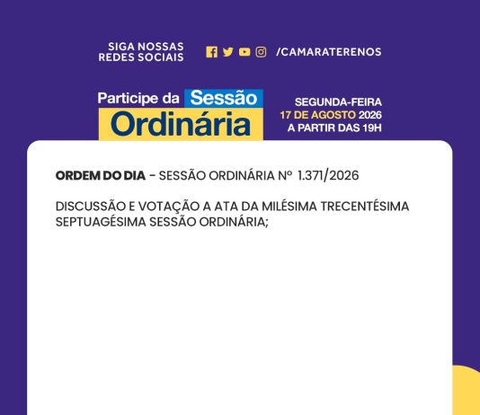 Participe da Sessão Ordinária do dia 17/08/2026
