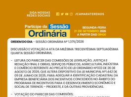 Participe da Sessão Ordinária do dia 21/09/2026
