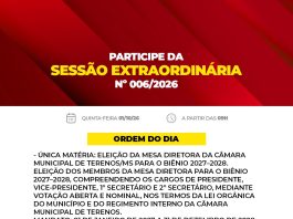 Participe da Sessão Extraordinária do dia 01/10/2026