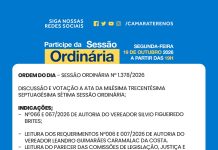 Participe da Sessão Ordinária do dia 19/10/2026